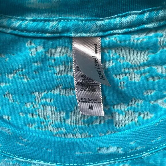 00s Aqua Blue Burn-Out Tee - Picture 4 of 5